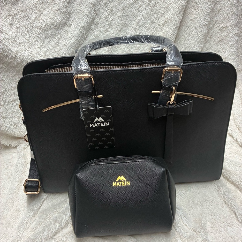 Matein Laptop Tote with USB Port AND small zippered accessory bag. - Picture 2 of 16